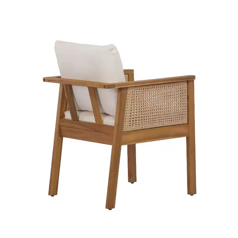 Christopher Knight Home William – Ensemble de salle à manger d'extérieur 7 pièces avec chaises en rotin et bois d'acacia rustique et table à lattes