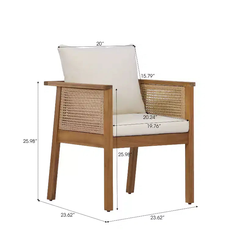 Christopher Knight Home William – Ensemble de salle à manger d'extérieur 7 pièces avec chaises en rotin et bois d'acacia rustique et table à lattes