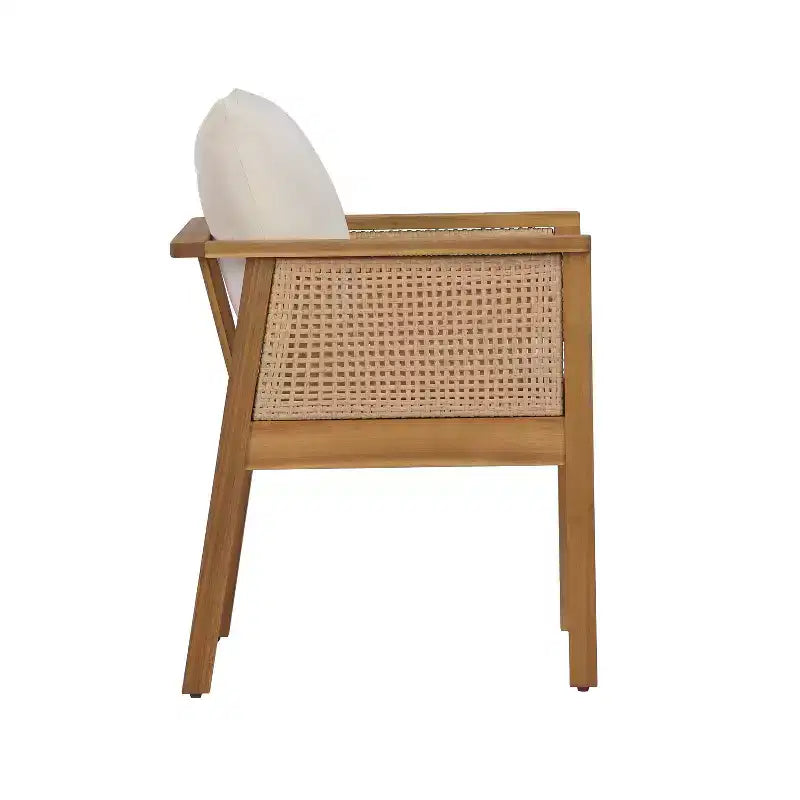 Christopher Knight Home William – Ensemble de salle à manger d'extérieur 7 pièces avec chaises en rotin et bois d'acacia rustique et table à lattes