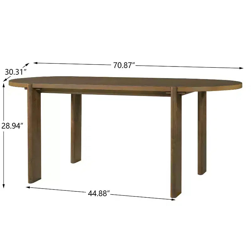 Ensemble de salle à manger 7 pièces Christopher Knight Home Qinon en bois d'hévéa avec table ovale et dossier incurvé