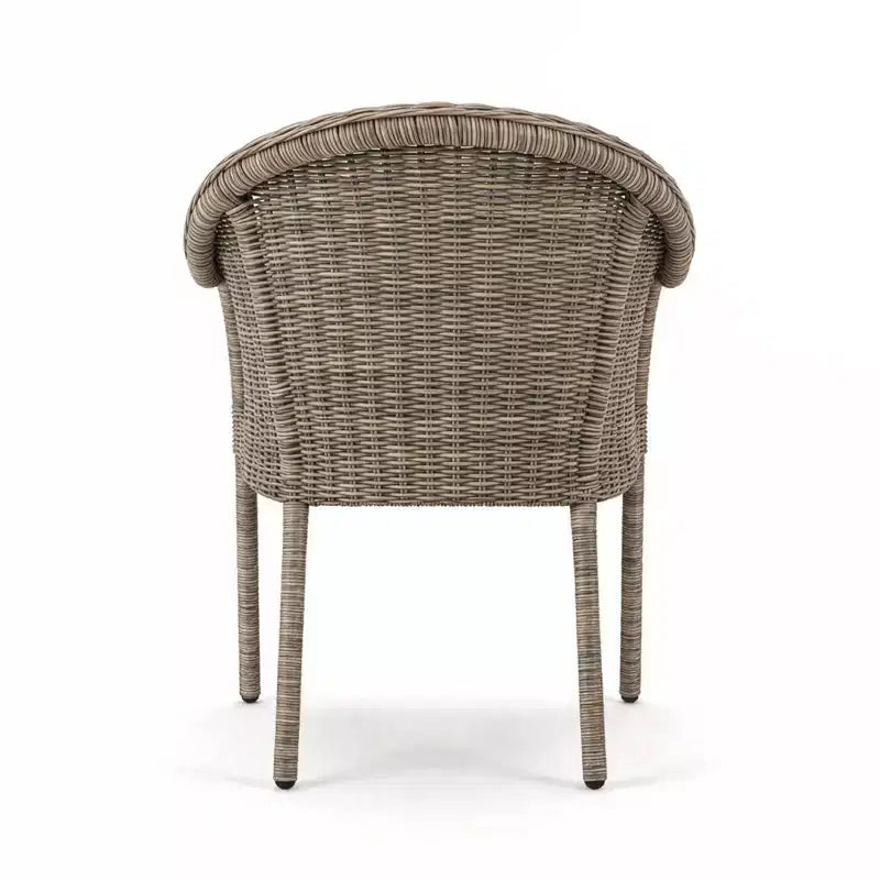 Table de patio Martha Stewart tout temps en aluminium 62 po avec 6 chaises empilables en osier tressé - Gris
