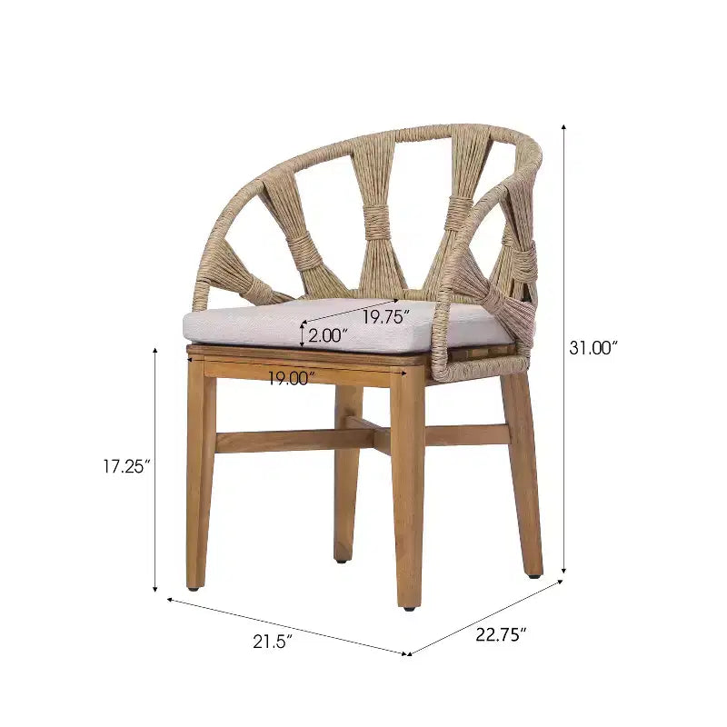 Christopher Knight Home Hendry, ensemble de salle à manger bohème d'extérieur 7 pièces en bois d'acacia et osier avec table à lattes