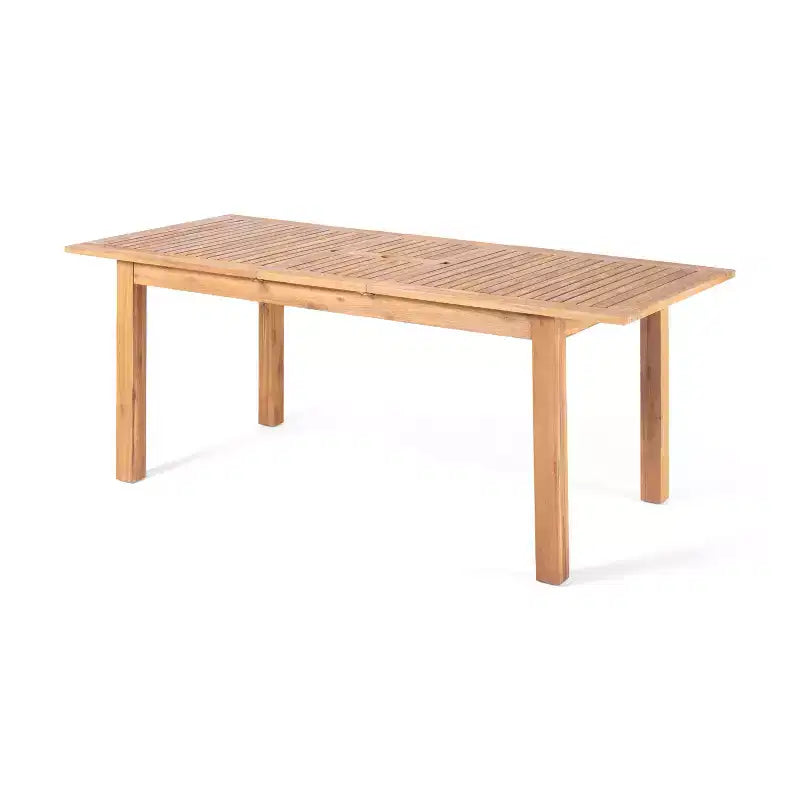 Ensemble de salle à manger d'extérieur Christopher Knight Home Fineas 9 pièces style bohème en bois d'acacia avec table à lattes extensible et motif en osier