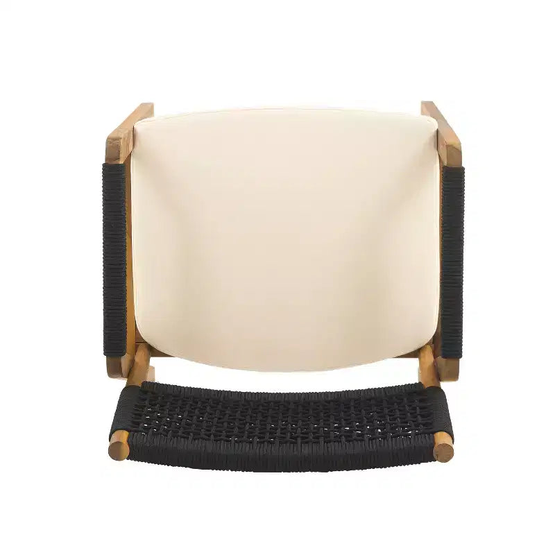 ModernLuxe Ensembles de repas d'extérieur, salon de jardin 7 pièces en bois d'acacia avec fauteuils tressés en corde