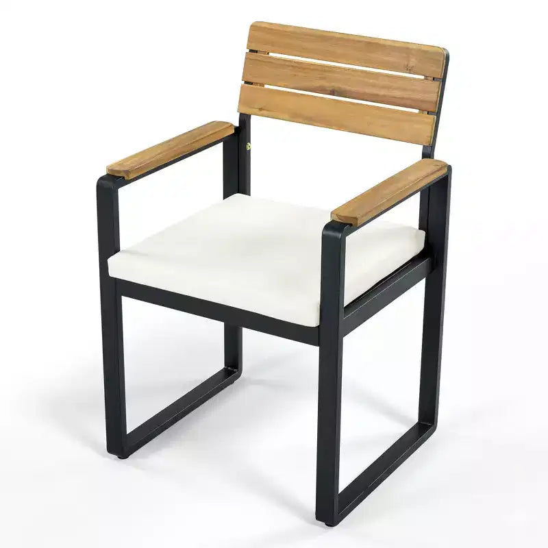 ModernLuxe Ensemble repas d'extérieur 6 pièces pour 6-7 personnes, Ensemble mobilier de jardin Table et chaises de salle à manger avec coussins et cadre résistant aux intempéries