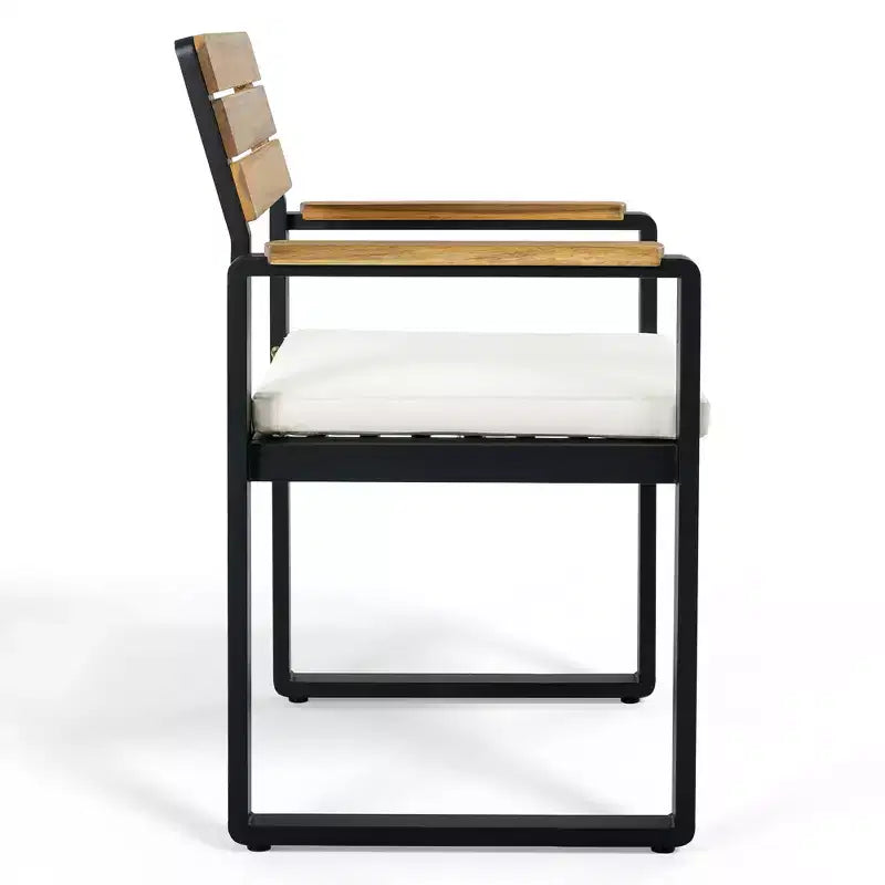 ModernLuxe Ensemble repas d'extérieur 6 pièces pour 6-7 personnes, Ensemble mobilier de jardin Table et chaises de salle à manger avec coussins et cadre résistant aux intempéries