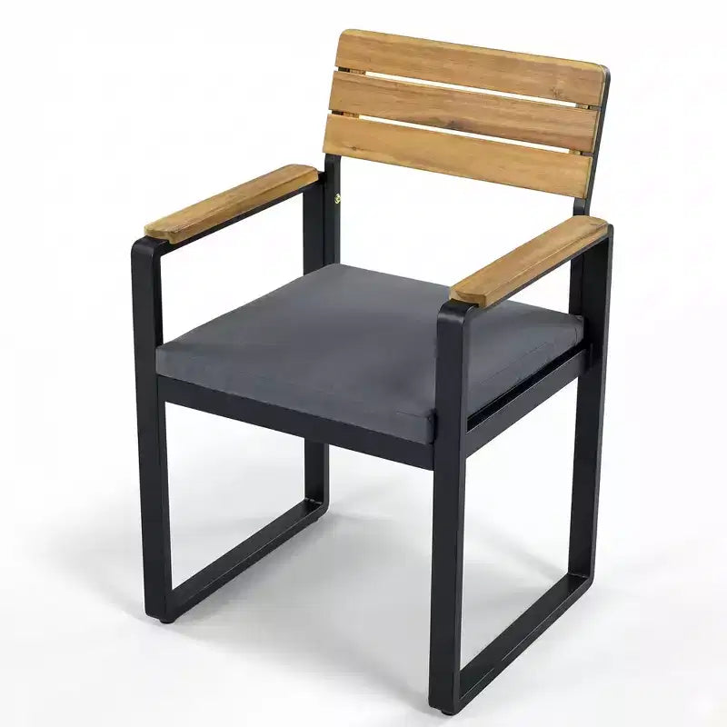 ModernLuxe Ensemble repas d'extérieur 6 pièces pour 6-7 personnes, Ensemble mobilier de jardin Table et chaises de salle à manger avec coussins et cadre résistant aux intempéries