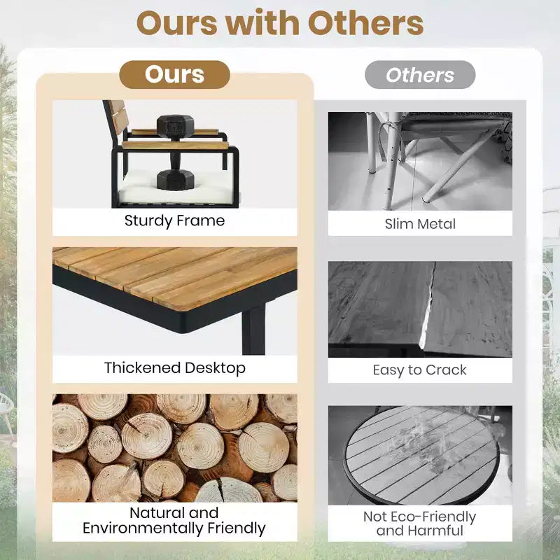 ModernLuxe Ensemble repas d'extérieur 6 pièces pour 6-7 personnes, Ensemble mobilier de jardin Table et chaises de salle à manger avec coussins et cadre résistant aux intempéries