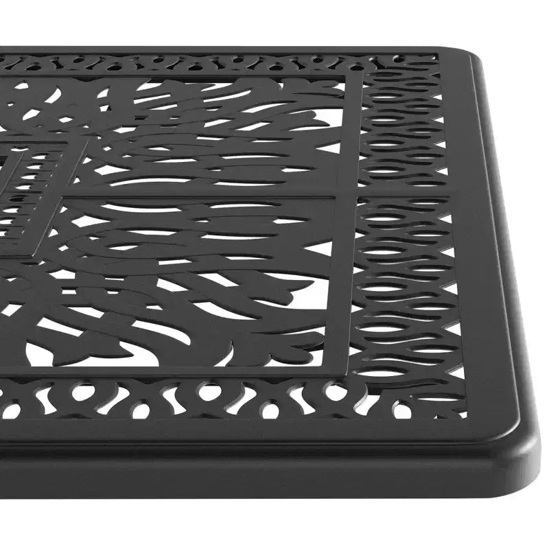Ensemble de salle à manger d'extérieur 7 pièces en aluminium coulé, table rectangulaire avec coussins