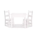 Melissa & Doug Wooden Kids' Table and 2 Chairs Playroom Furniture Set - White: Square Surface, 3-Piece Set
