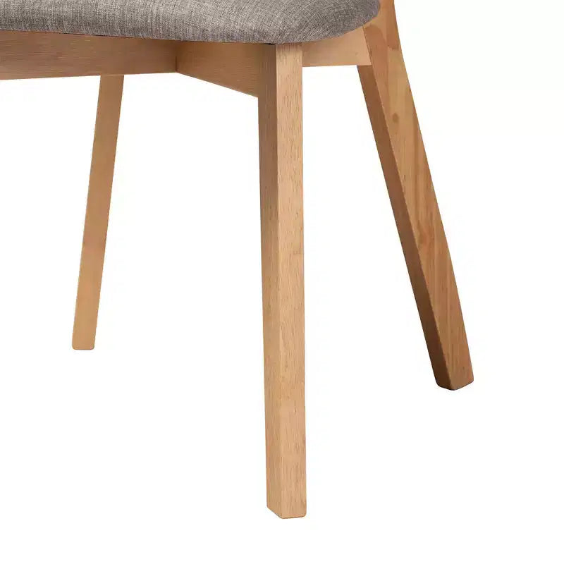 Chaises de salle à manger en tissu et bois Gris/Chêne naturel/Marron clair : Rembourrage en polyester, Cadre en bois d'hévéa