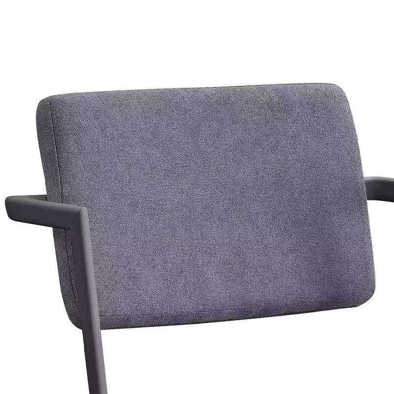 Chaises de salle à manger 22" Tissu gris et bronze à canon - : Revêtement en cuir, Cadre en métal, Design sans accoudoirs, Facile à nettoyer