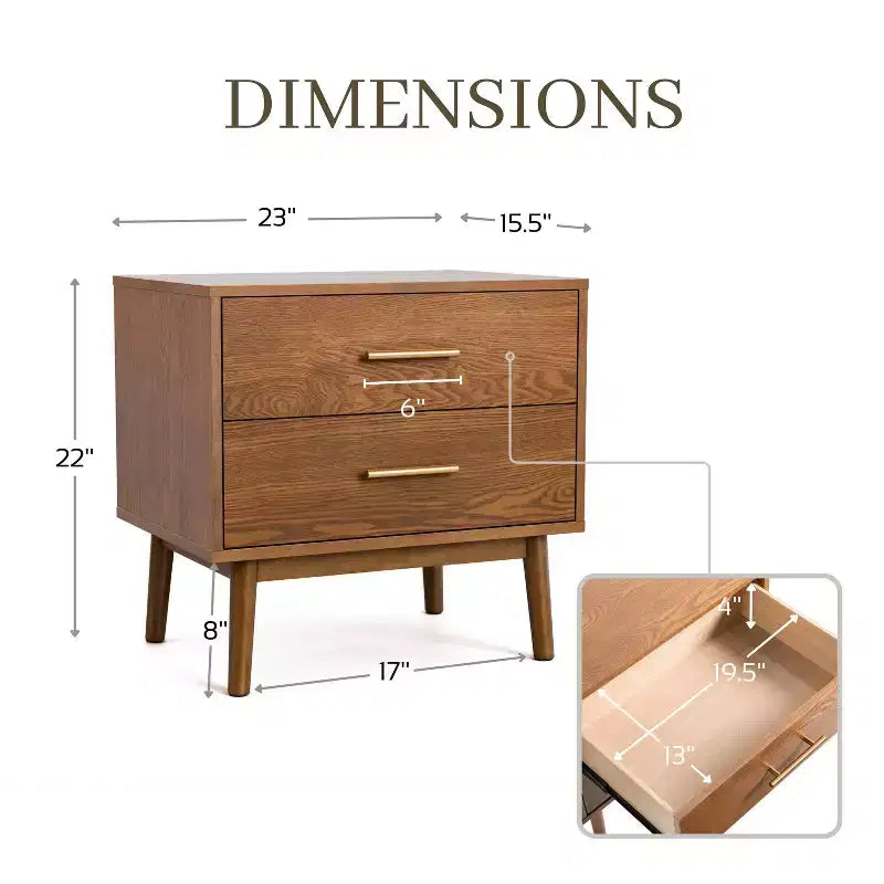 Chambre Queen moderne Mid-Century en noyer