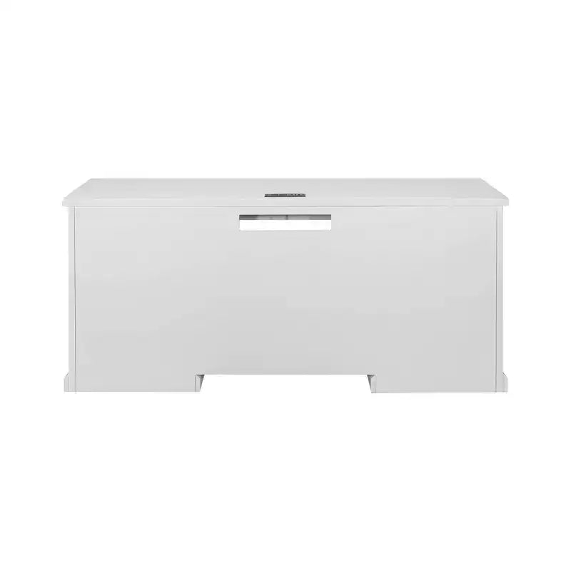 Bureau Credenza Moderne en Bois avec Huche, Entièrement Assemblé, Blanc - Collection