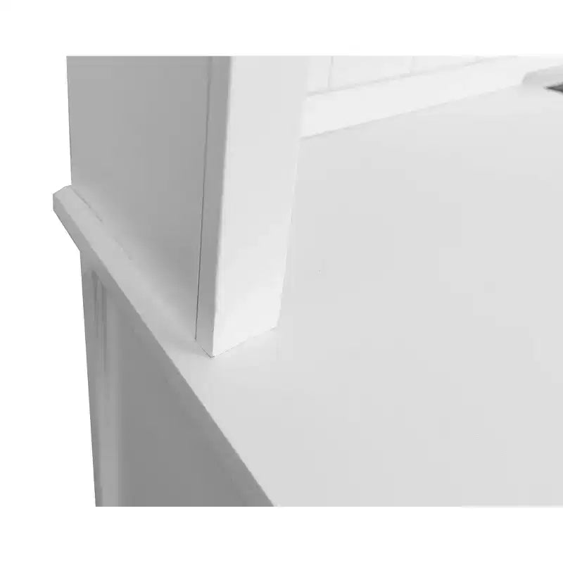Bureau Credenza Moderne en Bois avec Huche, Entièrement Assemblé, Blanc - Collection