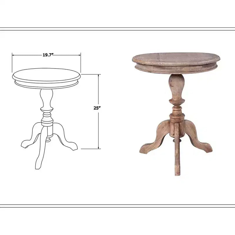 Table d'appoint ronde 63,5 cm marron clair