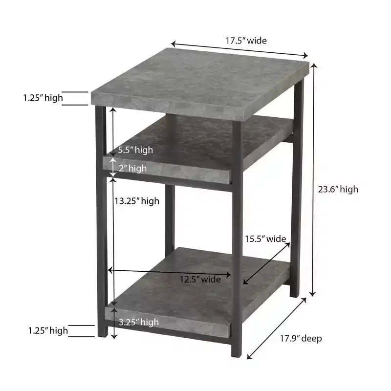 Table d'appoint rectangulaire grise