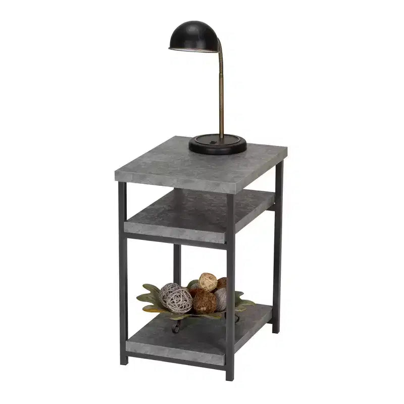 Table d'appoint rectangulaire grise
