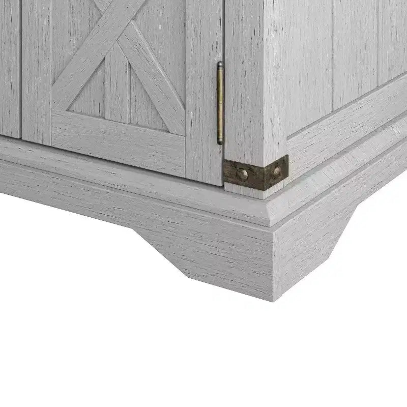 Table d'appoint 2 portes grise : style rustique, prises USB/CA intégrées, étagère réglable