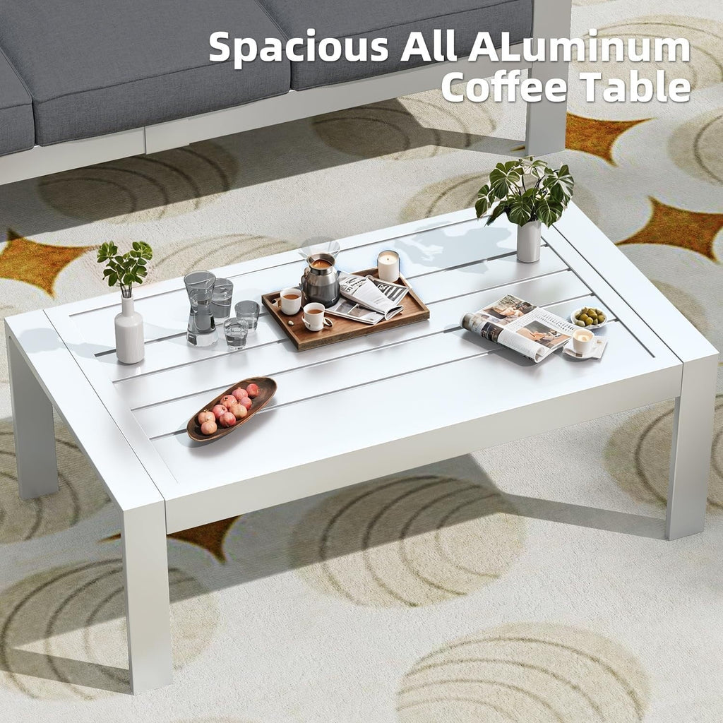 AECOJOY Ensemble de 7 Meubles de Jardin en Aluminium pour Extérieur
