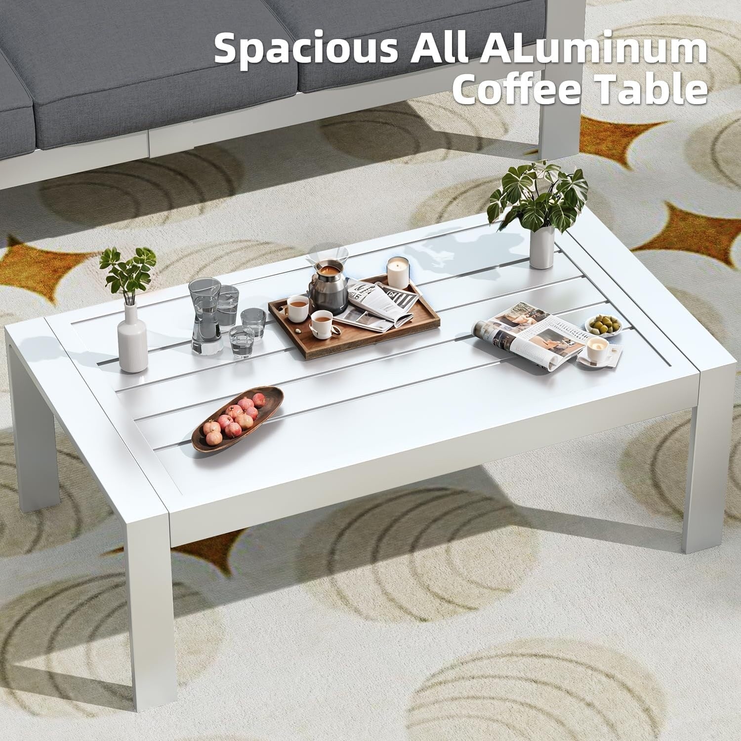 AECOJOY Ensemble de 7 Meubles de Jardin en Aluminium pour Extérieur