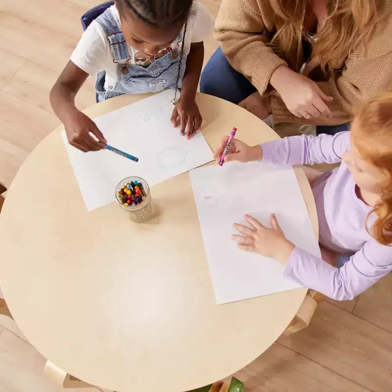 Ensemble de 5 meubles pour enfants ECR4Kids, table en bois courbé et chaises à dossier incurvé