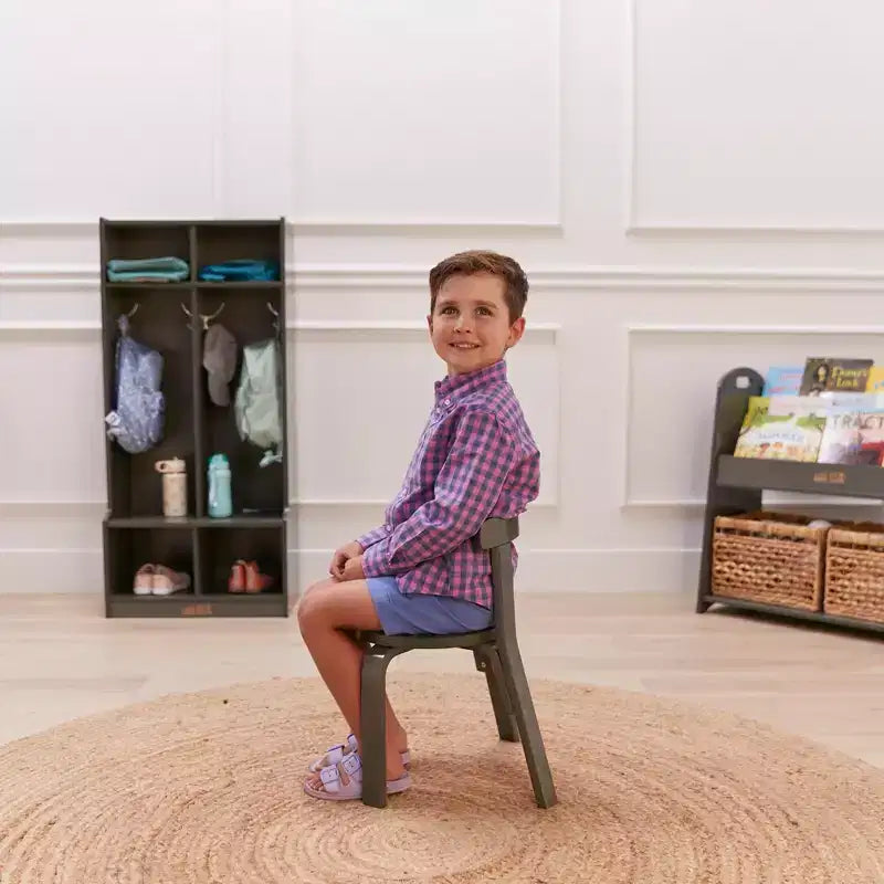 Ensemble de 5 meubles pour enfants ECR4Kids, table en bois courbé et chaises à dossier incurvé