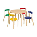 ECR4Kids Bentwood Table and Curved Back Chair Set, Kids Furniture, 5-Piece