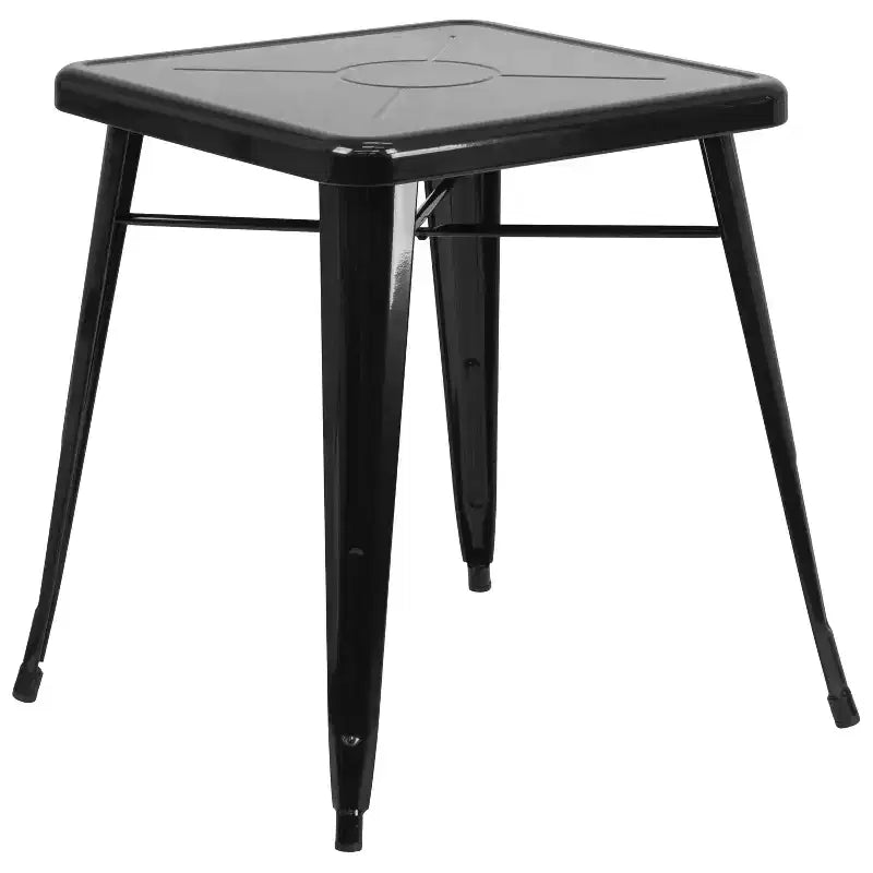 Ensemble de table carrée en métal de qualité commerciale Flash Furniture 23,75 po avec 2 chaises empilables pour l'intérieur et l'extérieur