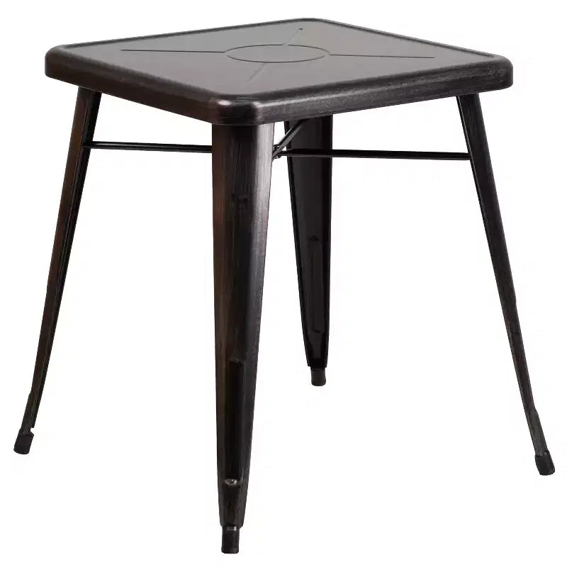 Ensemble de table carrée en métal de qualité commerciale Flash Furniture 23,75 po avec 2 chaises empilables pour l'intérieur et l'extérieur