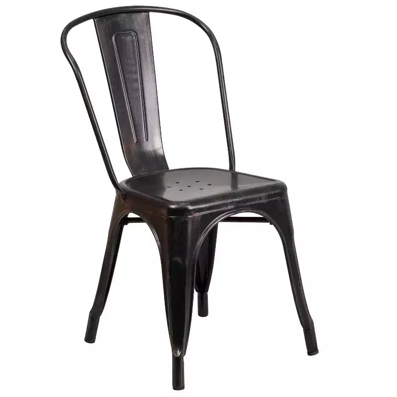 Ensemble de table carrée en métal de qualité commerciale Flash Furniture 23,75 po avec 2 chaises empilables pour l'intérieur et l'extérieur