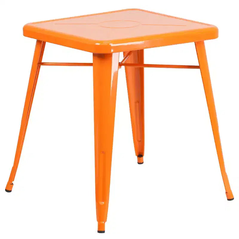 Ensemble de table carrée en métal de qualité commerciale Flash Furniture 23,75 po avec 2 chaises empilables pour l'intérieur et l'extérieur