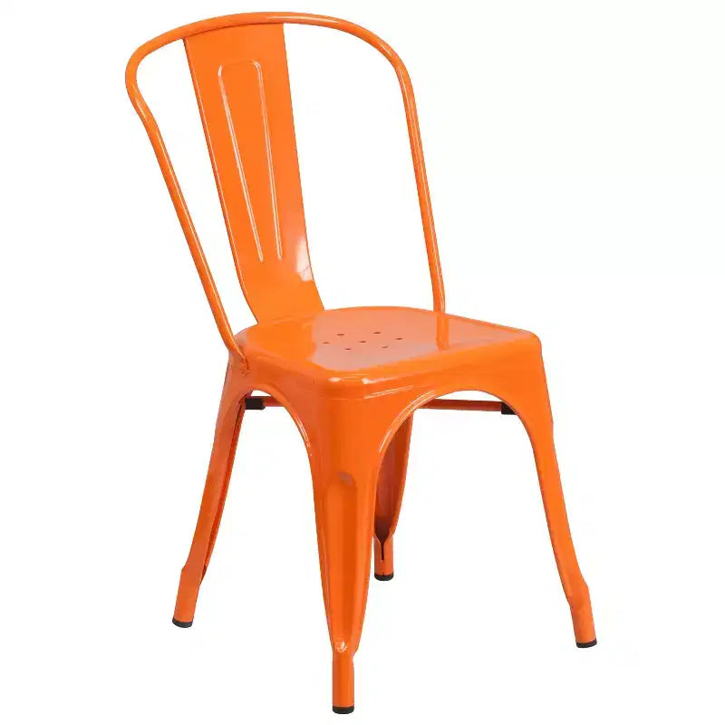 Ensemble de table carrée en métal de qualité commerciale Flash Furniture 23,75 po avec 2 chaises empilables pour l'intérieur et l'extérieur