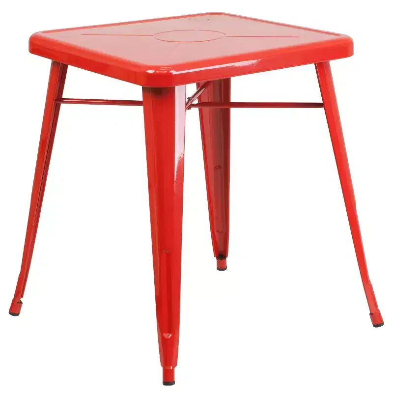 Ensemble de table carrée en métal de qualité commerciale Flash Furniture 23,75 po avec 2 chaises empilables pour l'intérieur et l'extérieur