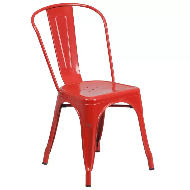 Ensemble de table carrée en métal de qualité commerciale Flash Furniture 23,75 po avec 2 chaises empilables pour l'intérieur et l'extérieur