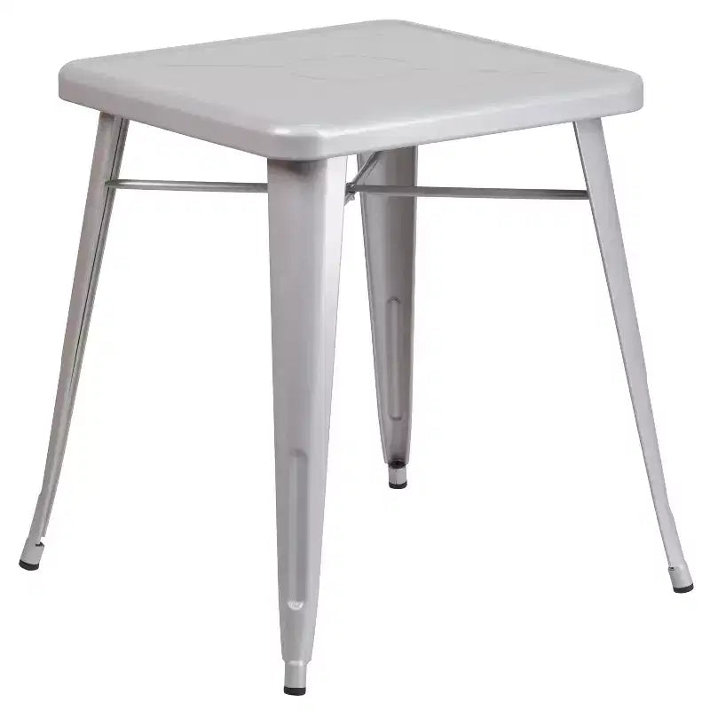 Ensemble de table carrée en métal de qualité commerciale Flash Furniture 23,75 po avec 2 chaises empilables pour l'intérieur et l'extérieur