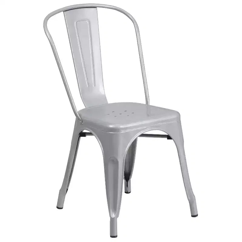 Ensemble de table carrée en métal de qualité commerciale Flash Furniture 23,75 po avec 2 chaises empilables pour l'intérieur et l'extérieur