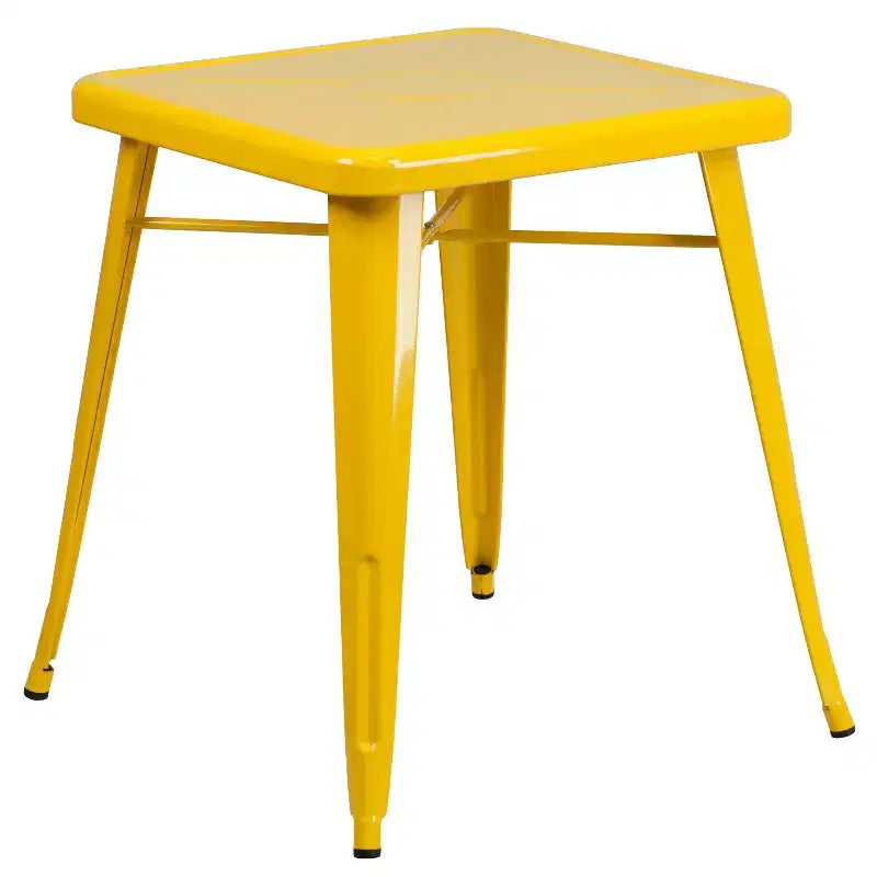 Ensemble de table carrée en métal de qualité commerciale Flash Furniture 23,75 po avec 2 chaises empilables pour l'intérieur et l'extérieur