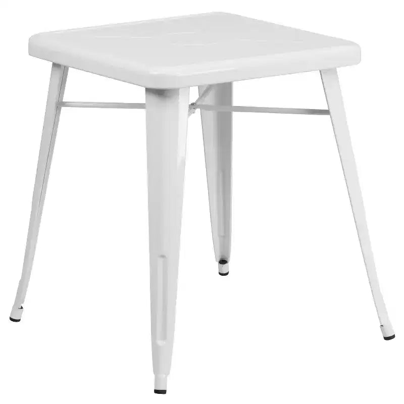 Ensemble de table carrée en métal de qualité commerciale Flash Furniture 23,75 po avec 2 chaises empilables pour l'intérieur et l'extérieur