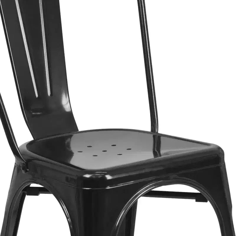 Ensemble de table carrée en métal de qualité commerciale Flash Furniture 23,75 po avec 2 chaises empilables pour l'intérieur et l'extérieur
