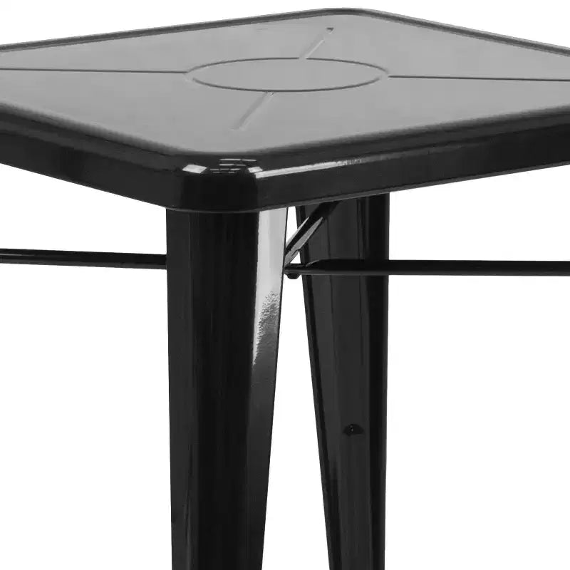 Ensemble de table carrée en métal de qualité commerciale Flash Furniture 23,75 po avec 2 chaises empilables pour l'intérieur et l'extérieur