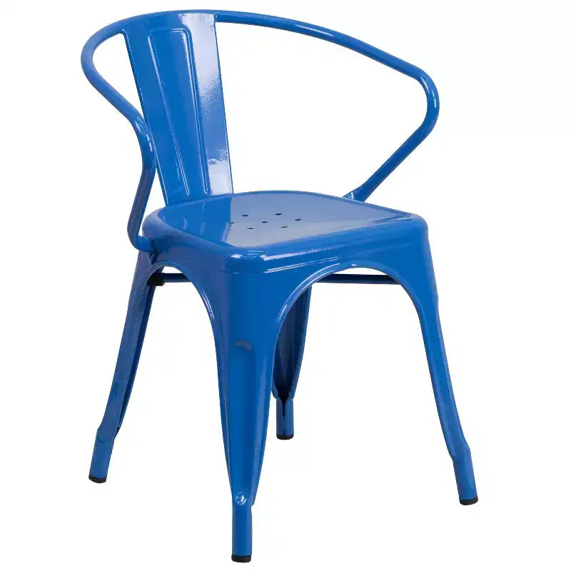 Ensemble de table rectangulaire en métal 31,5 x 63 de qualité commerciale Flash Furniture avec 6 chaises à accoudoirs, pour l'intérieur et l'extérieur