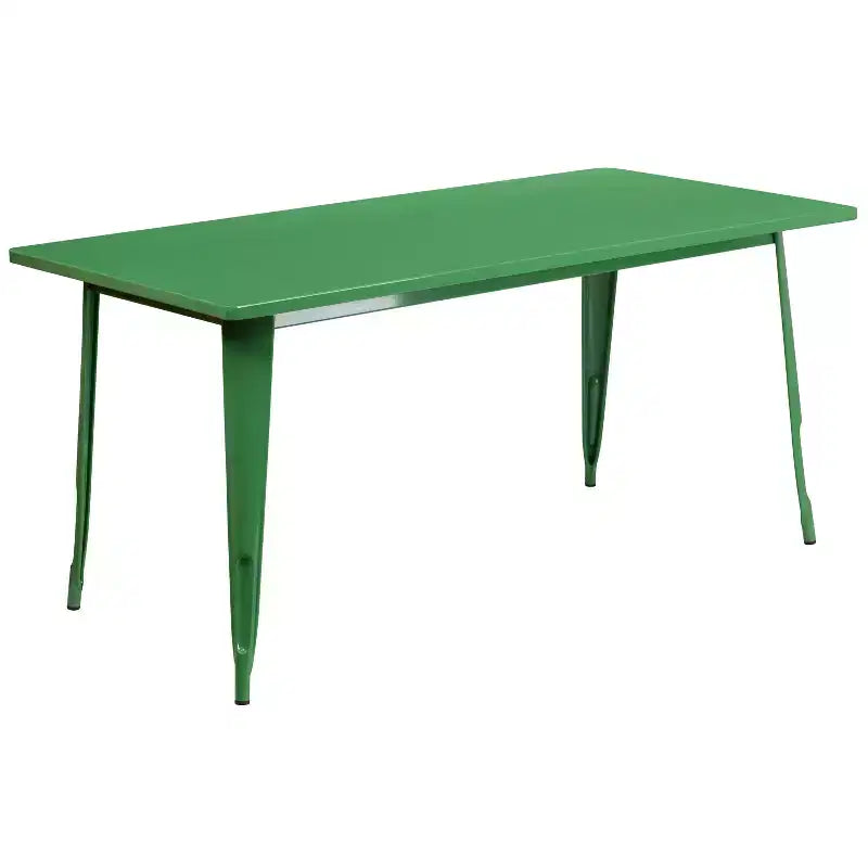 Ensemble de table rectangulaire en métal 31,5 x 63 de qualité commerciale Flash Furniture avec 6 chaises à accoudoirs, pour l'intérieur et l'extérieur