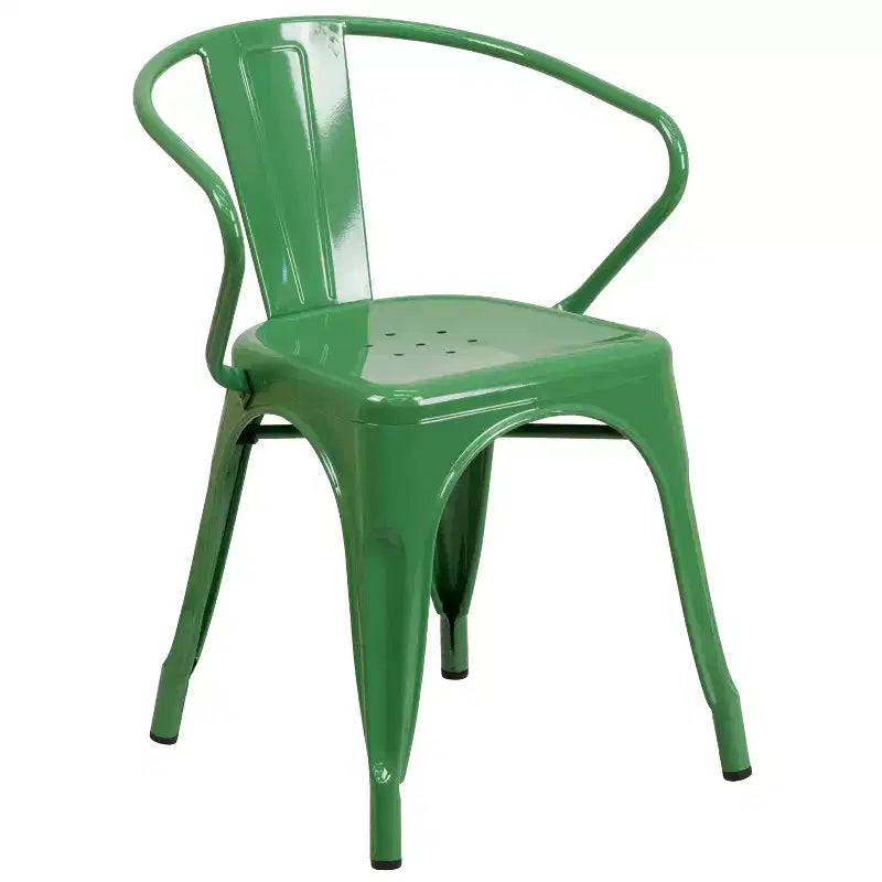 Ensemble de table rectangulaire en métal 31,5 x 63 de qualité commerciale Flash Furniture avec 6 chaises à accoudoirs, pour l'intérieur et l'extérieur