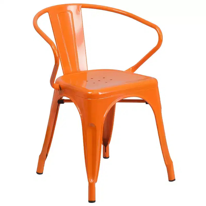 Ensemble de table rectangulaire en métal 31,5 x 63 de qualité commerciale Flash Furniture avec 6 chaises à accoudoirs, pour l'intérieur et l'extérieur