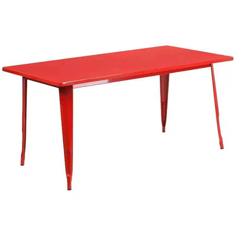Ensemble de table rectangulaire en métal 31,5 x 63 de qualité commerciale Flash Furniture avec 6 chaises à accoudoirs, pour l'intérieur et l'extérieur