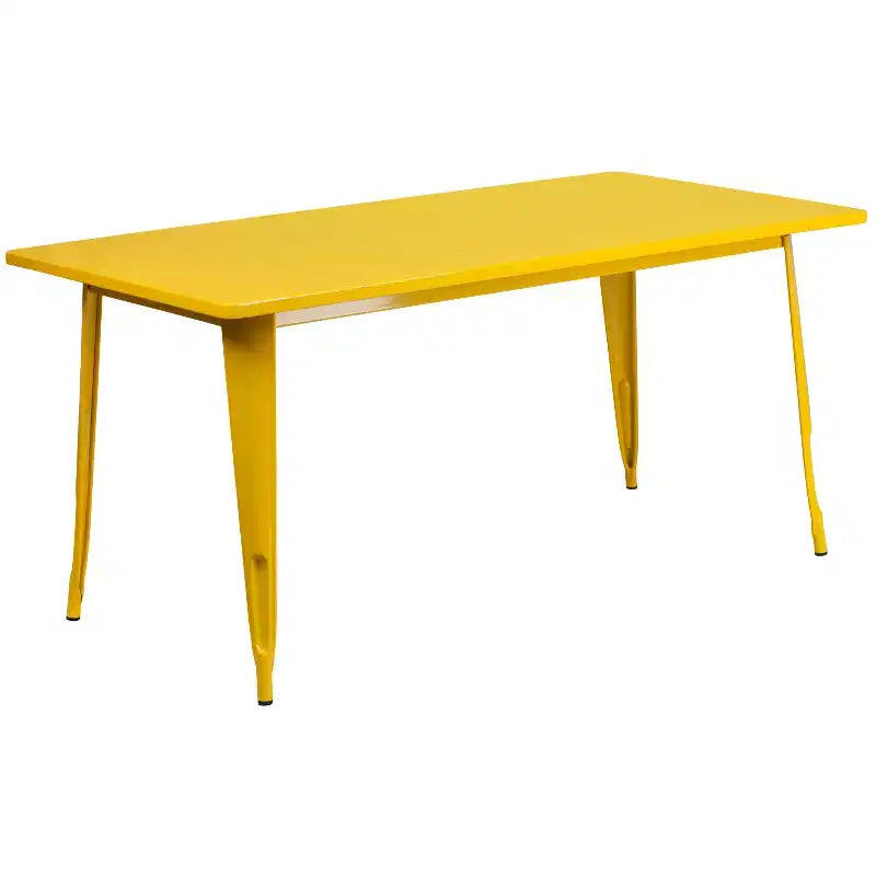 Ensemble de table rectangulaire en métal 31,5 x 63 de qualité commerciale Flash Furniture avec 6 chaises à accoudoirs, pour l'intérieur et l'extérieur