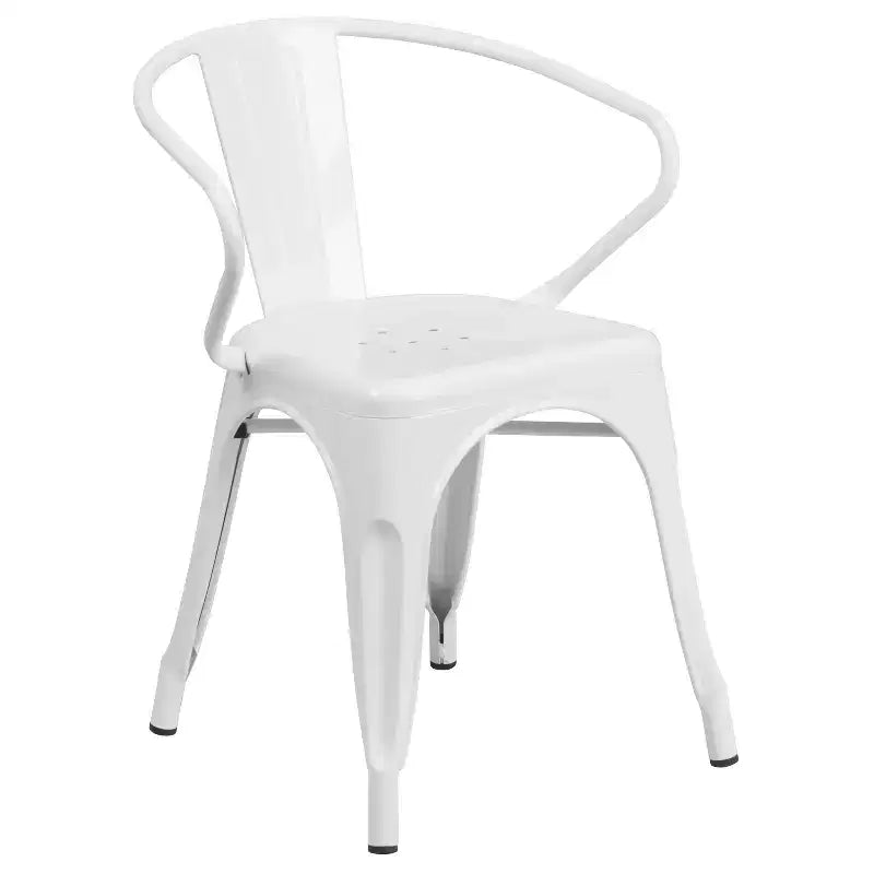 Ensemble de table rectangulaire en métal 31,5 x 63 de qualité commerciale Flash Furniture avec 6 chaises à accoudoirs, pour l'intérieur et l'extérieur