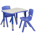 Flash Furniture Ensemble table d'activités rectangulaire en plastique réglable en hauteur 21,875" l. x 26,625" L. avec 2 chaises