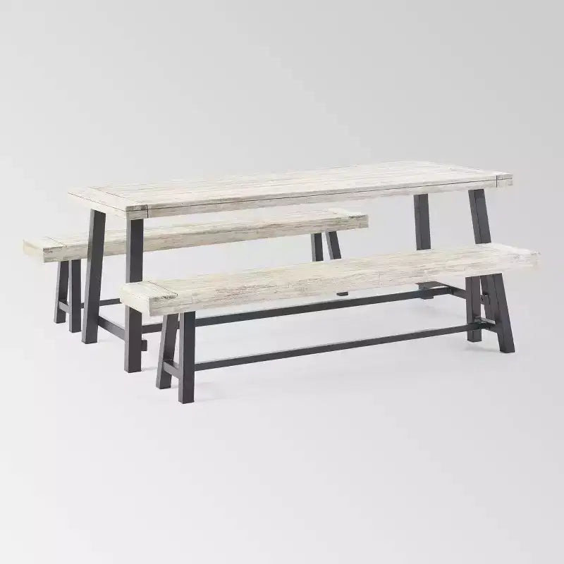 Ensemble repas pique-nique 3 pièces en bois d'acacia Carlisle - Christopher Knight Home